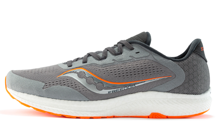 Saucony Freedom 4 Anti Slip Wear Resistant Low Top Running Shoes Men's Gray Orange