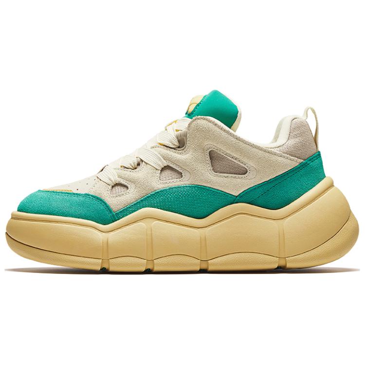 Anta Wear-Resistant Slip-Resistant Low-Top Skateboard Shoes Men's Green Beige