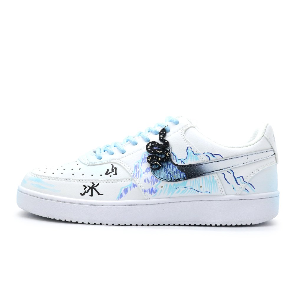 Nike Court Vision 1 Skateboard Shoes Unisex Low Top White Blue