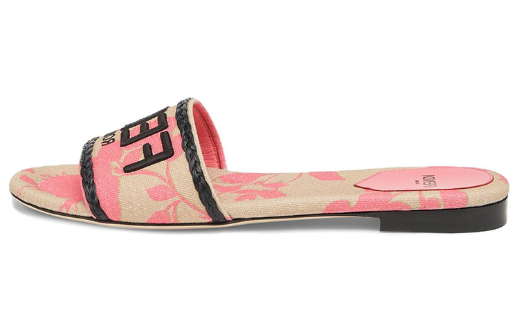 FENDI Embroidered-logo Slip-on Slides