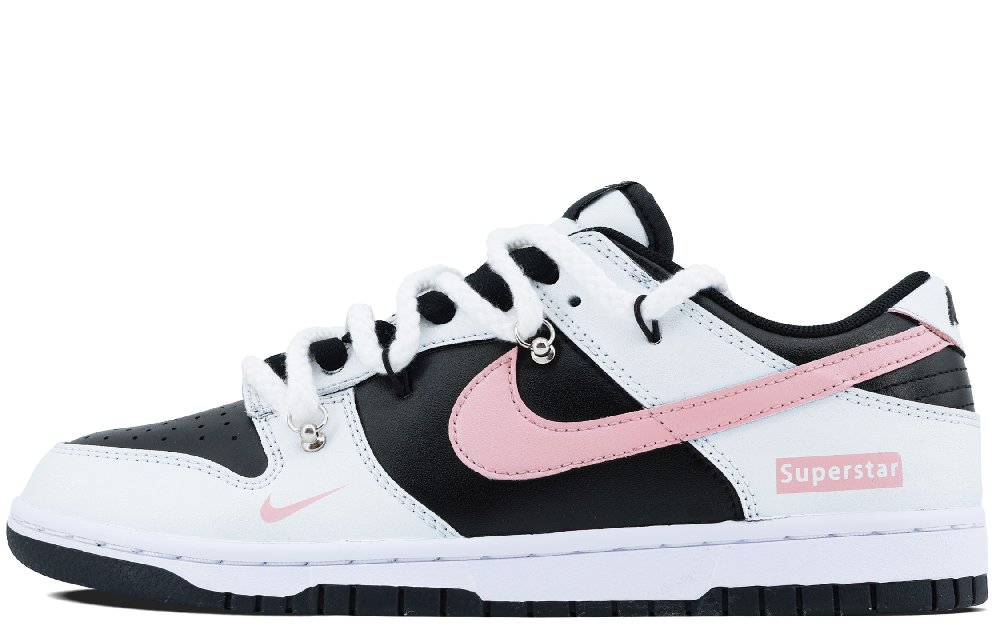 Nike Dunk Anti Slip Wear Resistant Low Top Skateboard Shoes Unisex Black Pink