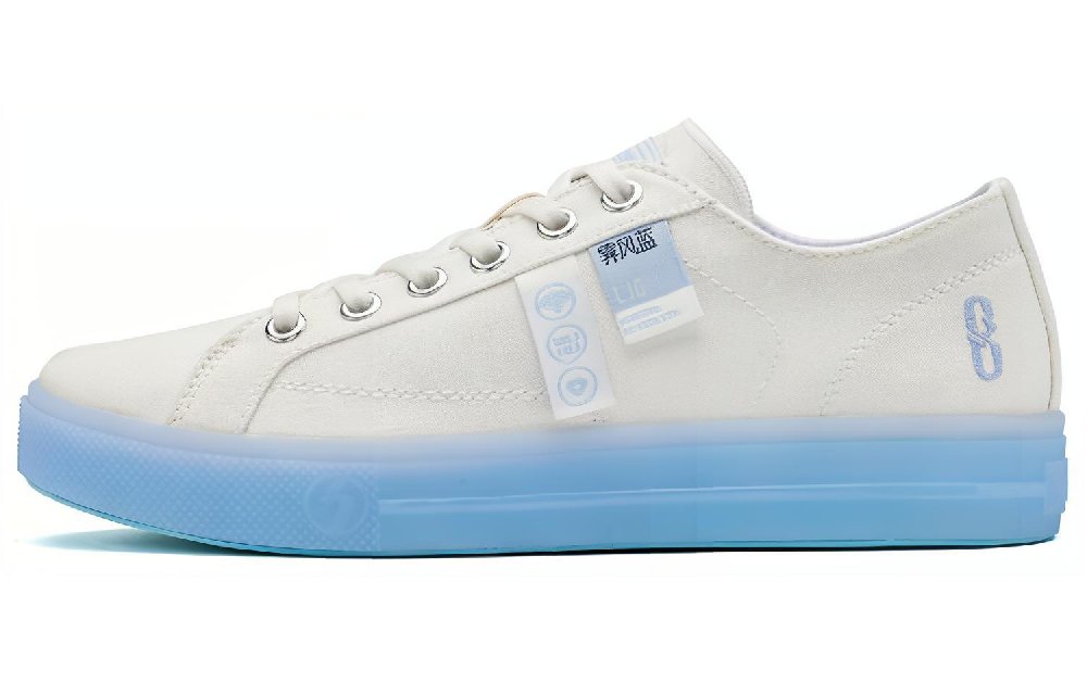 361° Abrasion Resistant, Balanced, Lightweight, Breathable, And Supportive Low Top Skateboard Shoes Women's White Blue