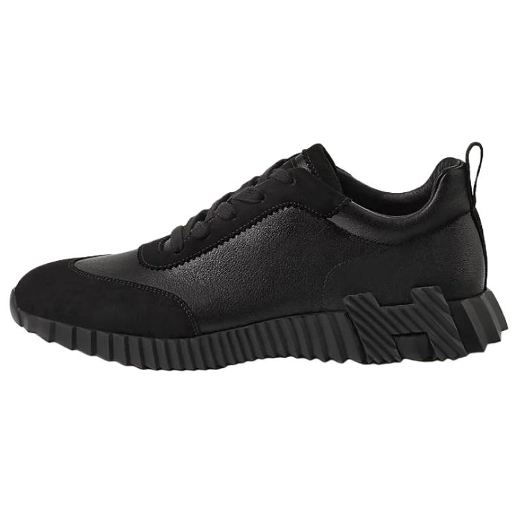 HERMES Bouncing Low Top Casual Shoes Men's Black