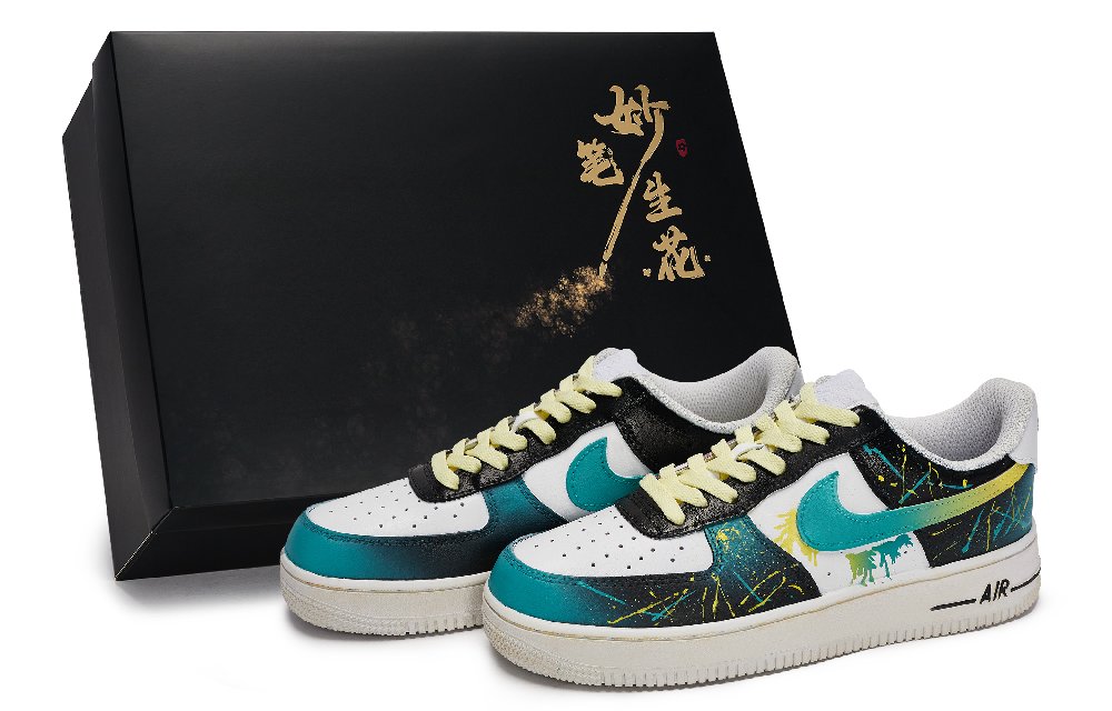 Nike Air Force 1 Skateboard Shoes Unisex Low Top Yellow/Blue