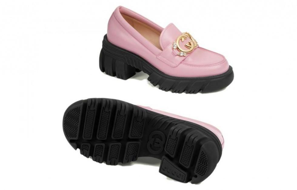 GUCCI Interlocking Platform Shoes Women's Pink