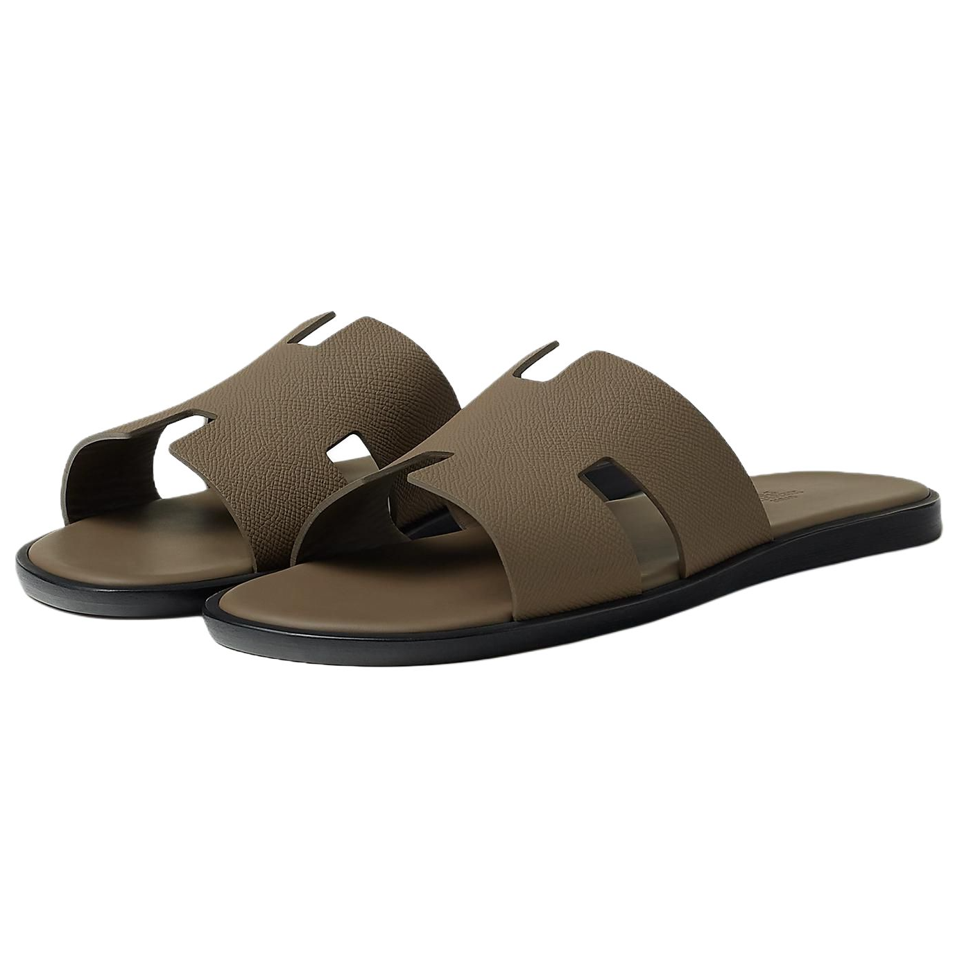 HERMES Izmir Slide Slippers Men's Dark Umber