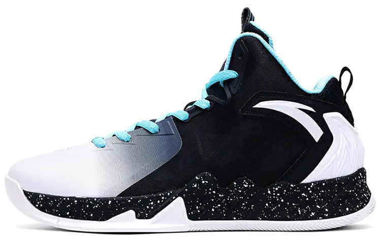 Anta KT2 Cushioning, Slip Resistant, Abrasion Resistant Coverage High top Basketball Shoes Men's Black Blue White