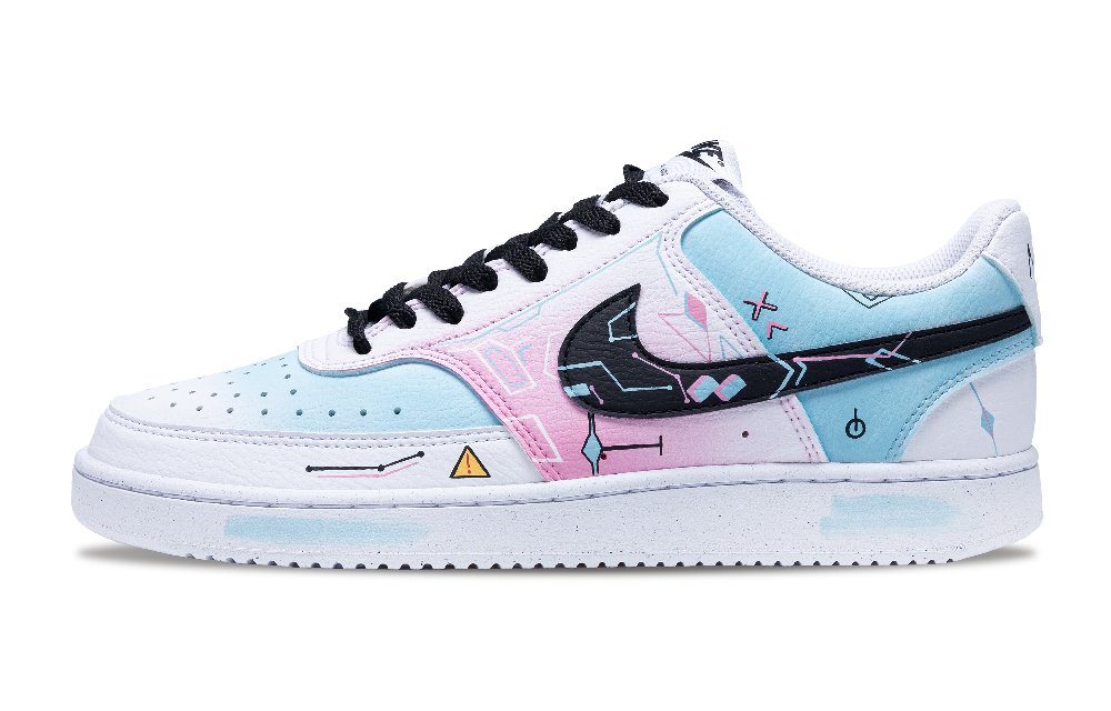 Nike Court Vision 1 Sky Future Slip-Resistant Cushioning Abrasion-Resistant Low-Top Skateboard Shoes Men's Blue Pink