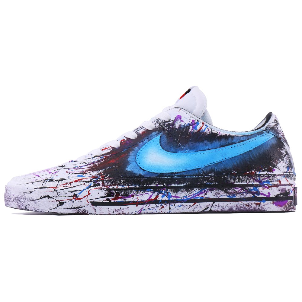 Nike Court Legacy Electronic Fairyland Wear resistant And Lightweight Low Top Skateboard Shoes Men's White Blue Black