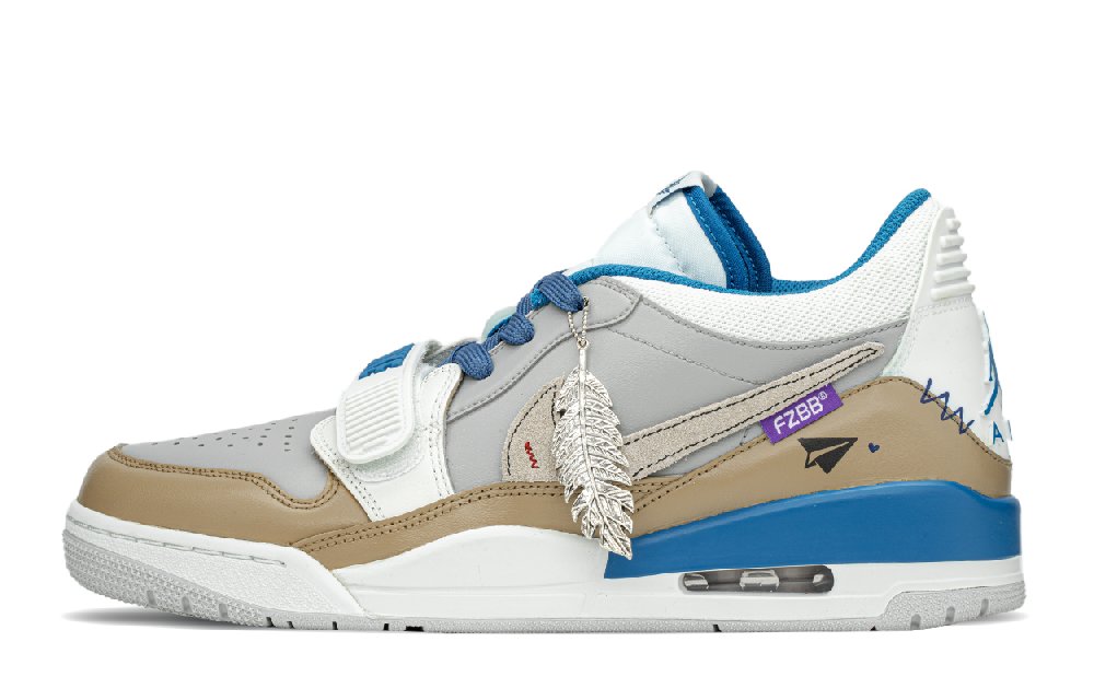Jordan Legacy 312 Low Top Vintage Basketball Shoes Men's Gray Brown Blue