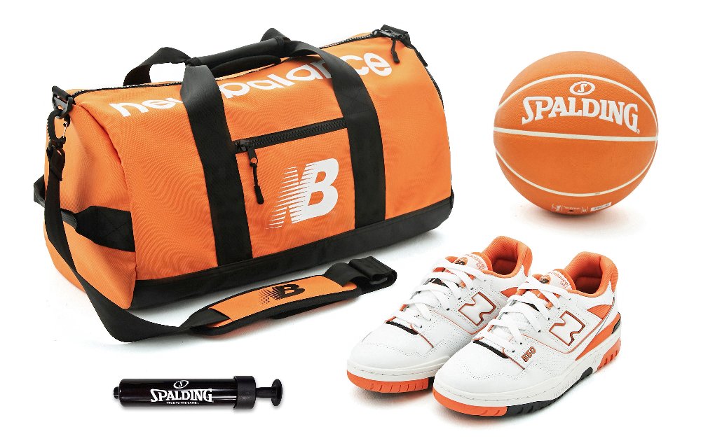 New Balance NB 550 Low Top Vintage Basketball Shoes Unisex White Orange