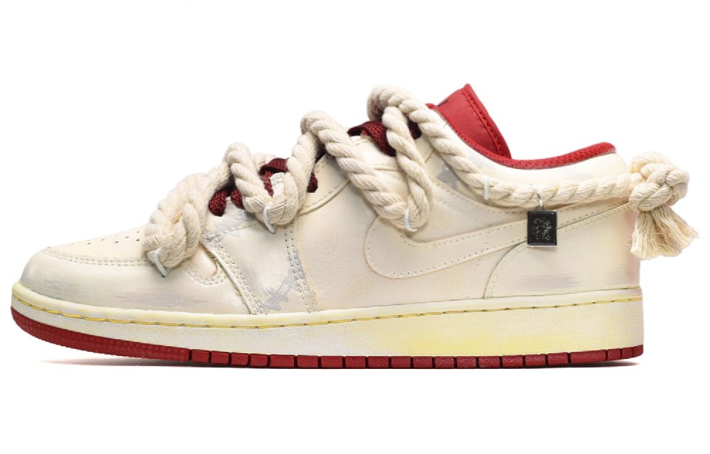 Jordan Air Jordan 1 Low Low-Top Vintage Basketball Shoes Men's Yellow Gray