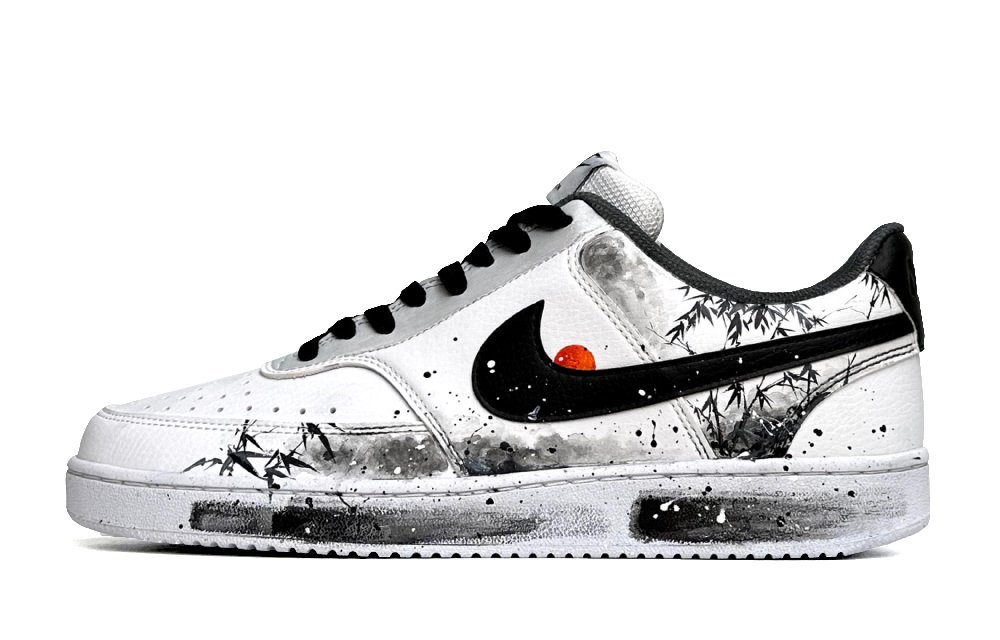 Nike Court Vision 1 Low Low-Top Skateboard Shoes Men's Black White