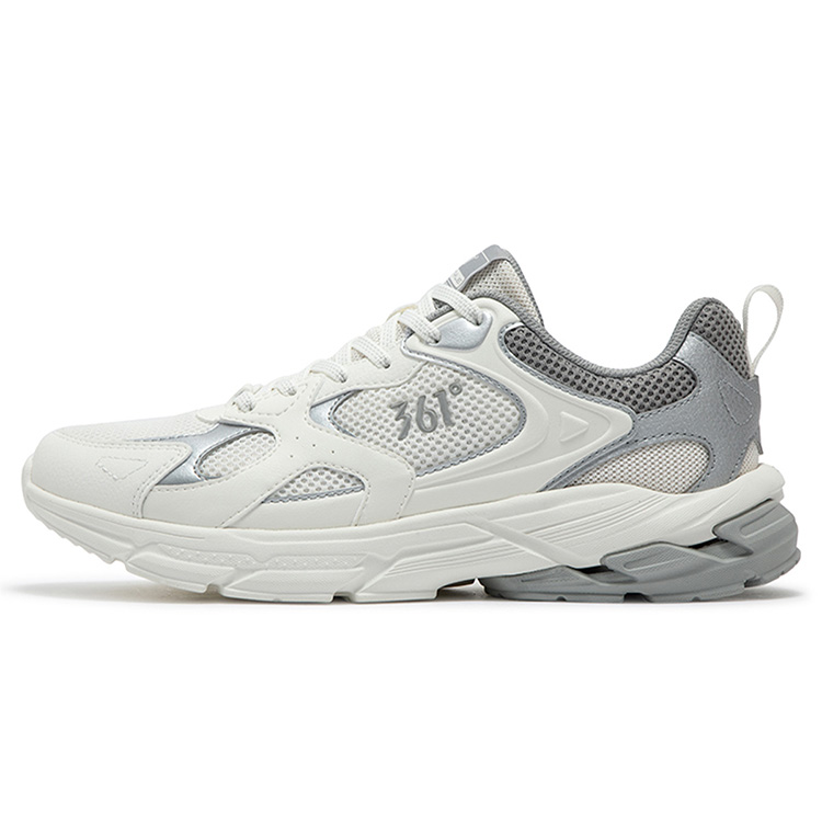 361° Abrasion Resistant Slip Resistant Low Top Casual Shoes Men White Gray