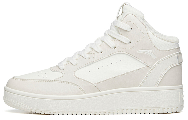 Anta Anti-Slip Wear-Resistant High-Top Skateboard Shoes Women's Gray White
