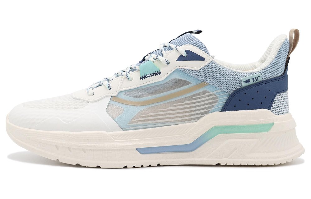 361° Anti-Slip Wear-Resistant Low-Top Running Shoes Men's White Blue