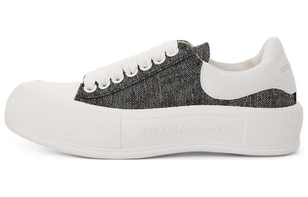Alexander McQueen Deck Skate Plimsoll Shoes 'White Grey' Women's