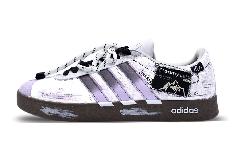 Adidas Neo VL Court Lifestyle Skateboard Shoes Unisex Low Top White/Purple