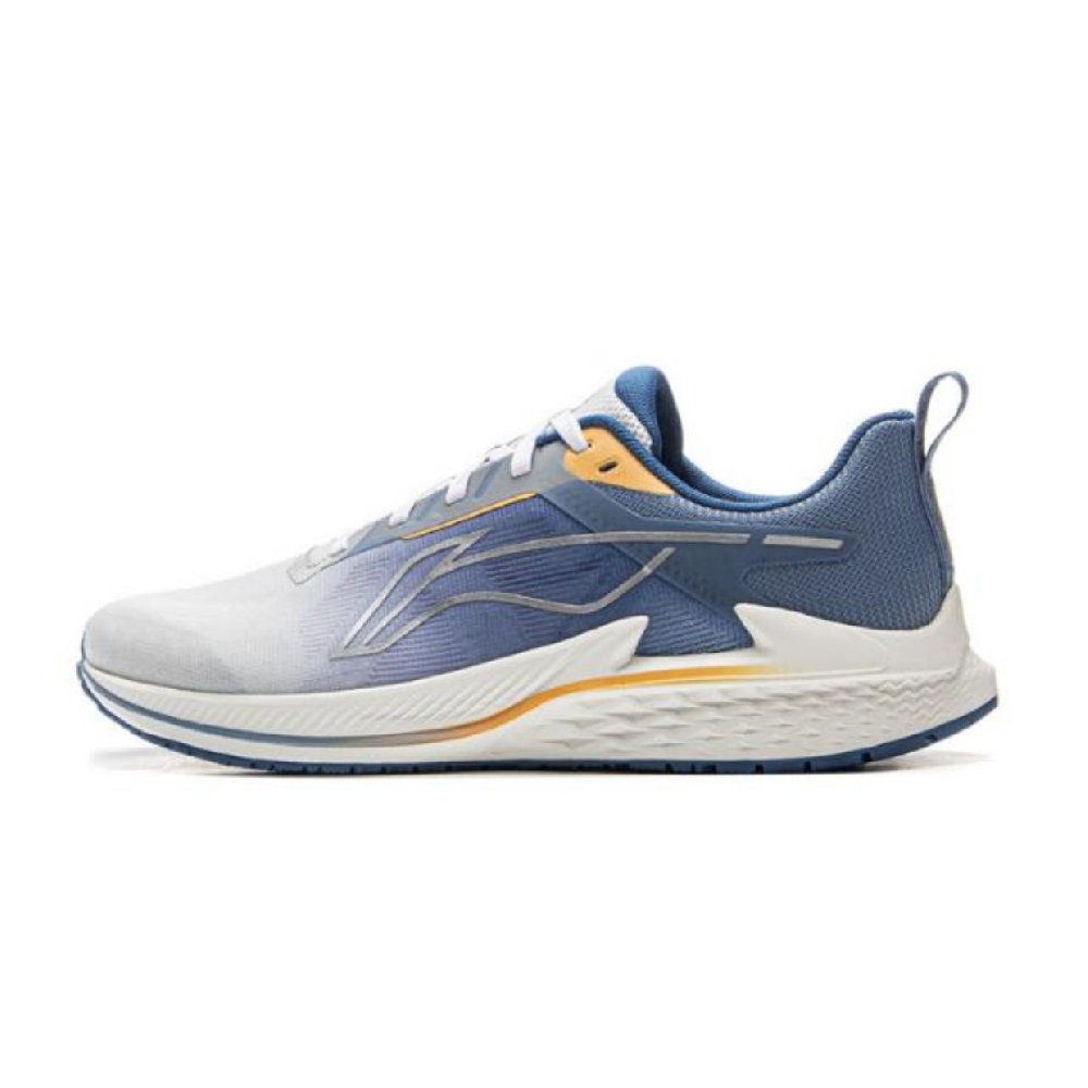 LiNing Anti Slip Wear Resistant Low Top Casual Running Shoes Men's White Blue