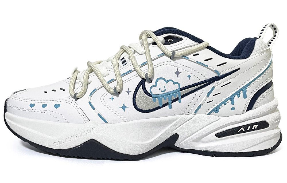Nike Air Monarch 4 White Navy Support Low-Top Chunky Sneakers Unisex White