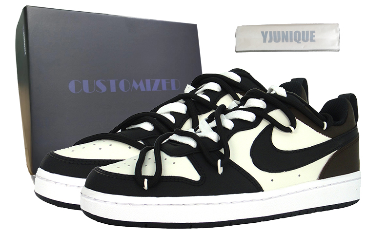 Nike Court Borough Transformation 103 Anti-Slip Wear-Resistant Low-Top Skateboard Shoes GS Black Brown
