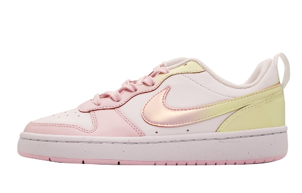Nike Court Borough 2 Crimson Girlish Anti-Slip Wear-Resistant Low-Top Skateboard Shoes GS Pink