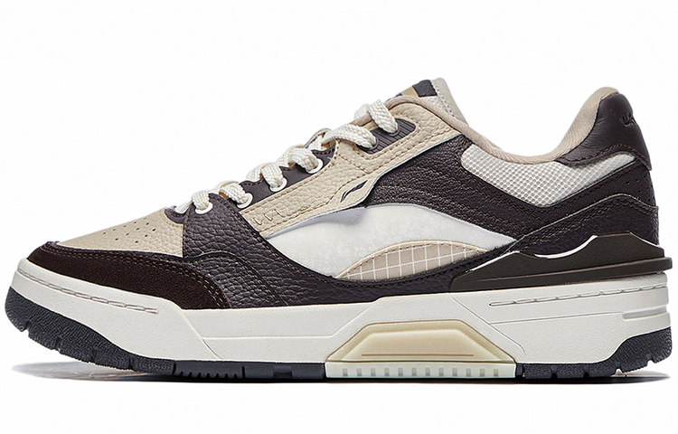 LiNing RSR 101 Anti-Slip And Wear-Resistant Lightweight Low-Top Skateboard Shoes Men's Coffee Brown