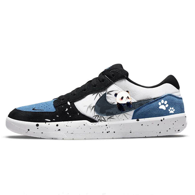 Nike SB Force 58 Anti-Slip And Wear-Resistant Lightweight Low-Top Skateboard Shoes Unisex White Blue