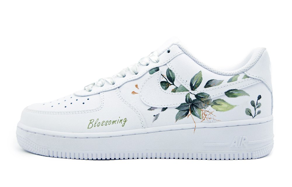 Nike Air Force 1 Anti-Slip And Wear-Resistant Lightweight Low-Top Skateboard Shoes Women's White Green