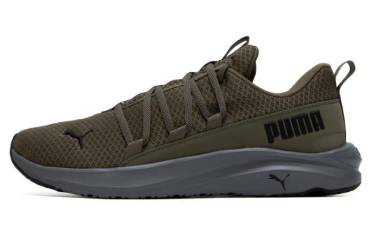PUMA Softride Shock Absorbers Slip Resistant Abrasion Resistant Low Top Running Shoes Men's Green Black