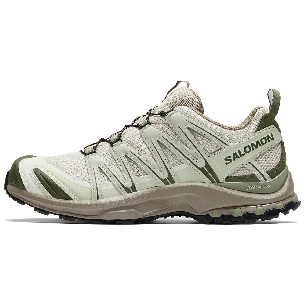 SALOMON XA PRO 3D Outdoor Shoes Unisex Low Top Greige/Light Celadon Green/Pepper White
