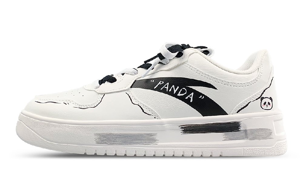 Anta Cushioning Wear-Resistant Low-Top Skateboard Shoes Women's Black White