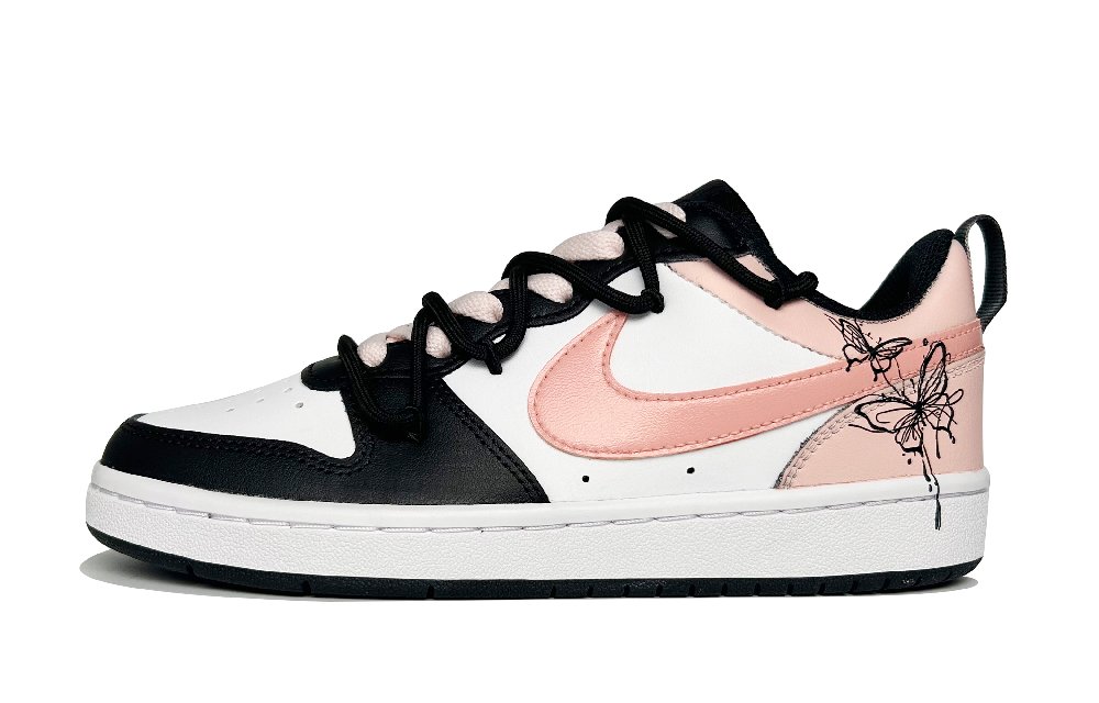 Nike Court Borough Love Journal Abrasion Resistant Slip Resistant Low Top Skateboard Shoes Women's Black Pink