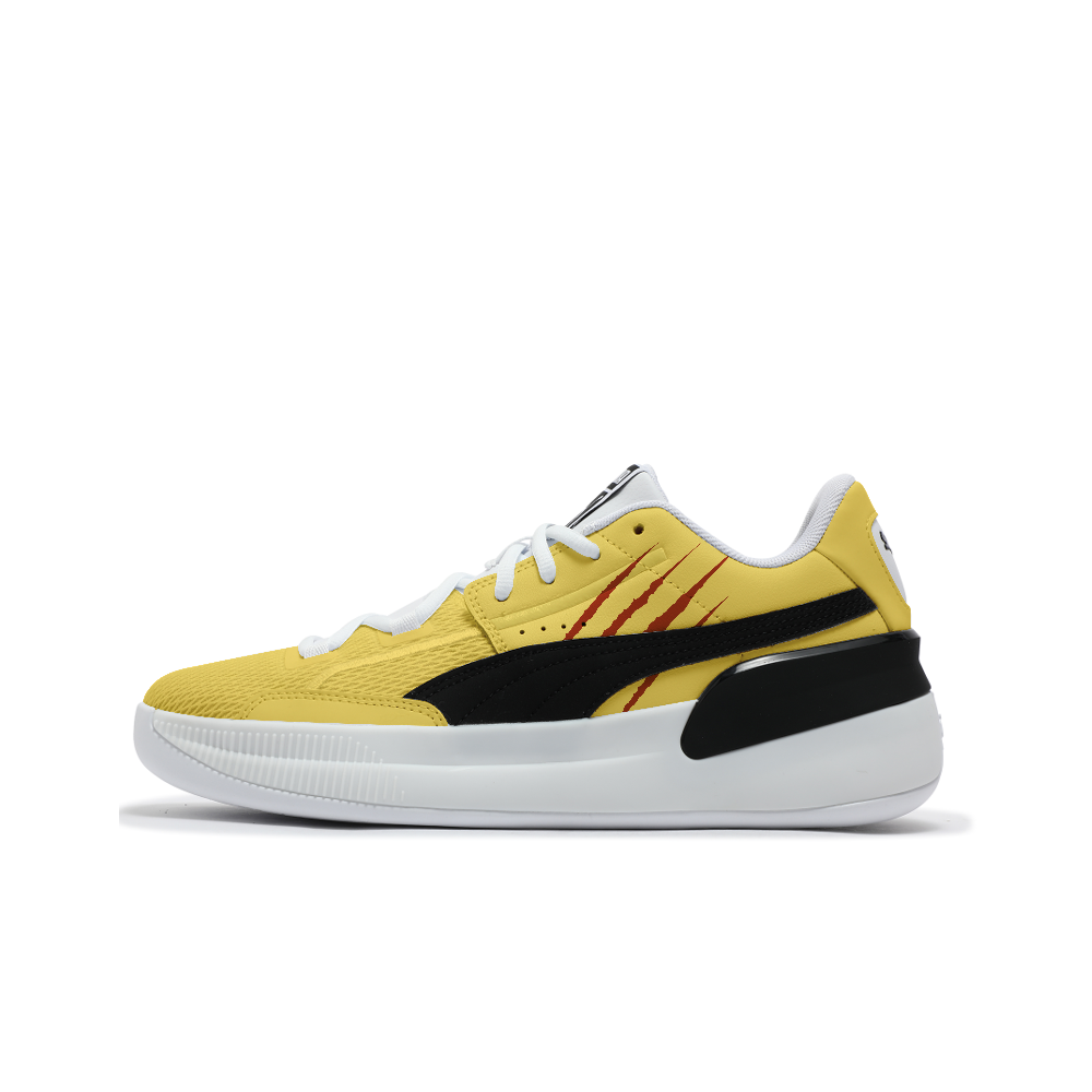 PUMA Clyde Hardwood Team Abrasion Resistant Low Top Basketball Shoes Unisex Yellow