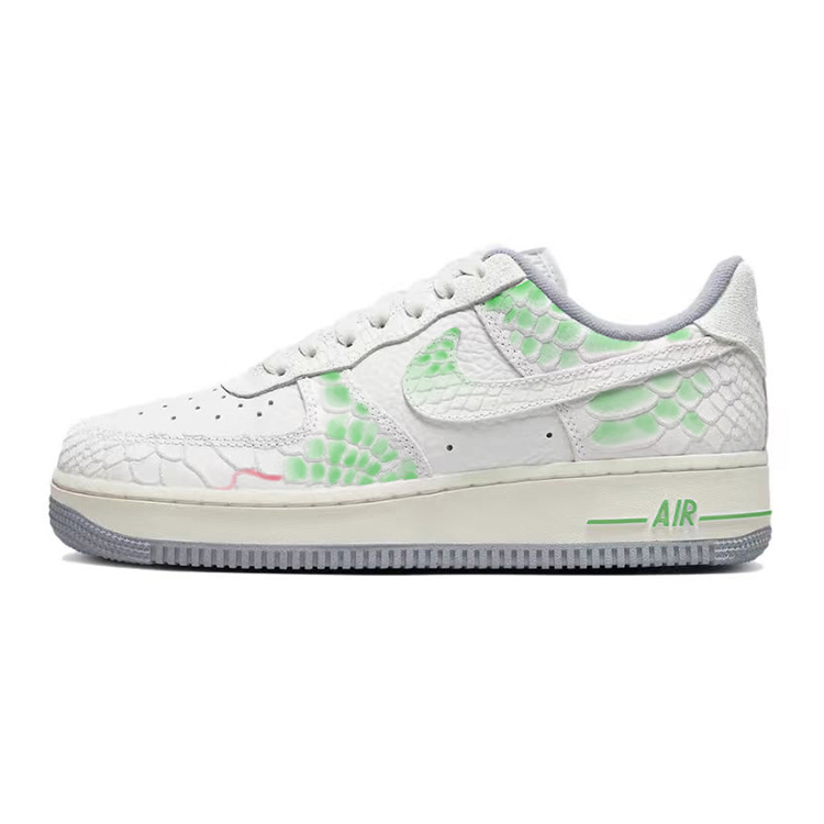 Nike Air Force 1 Green Snake Legend Anti Slip Wear Resistant Low Top Skateboard Shoes Women's White Green