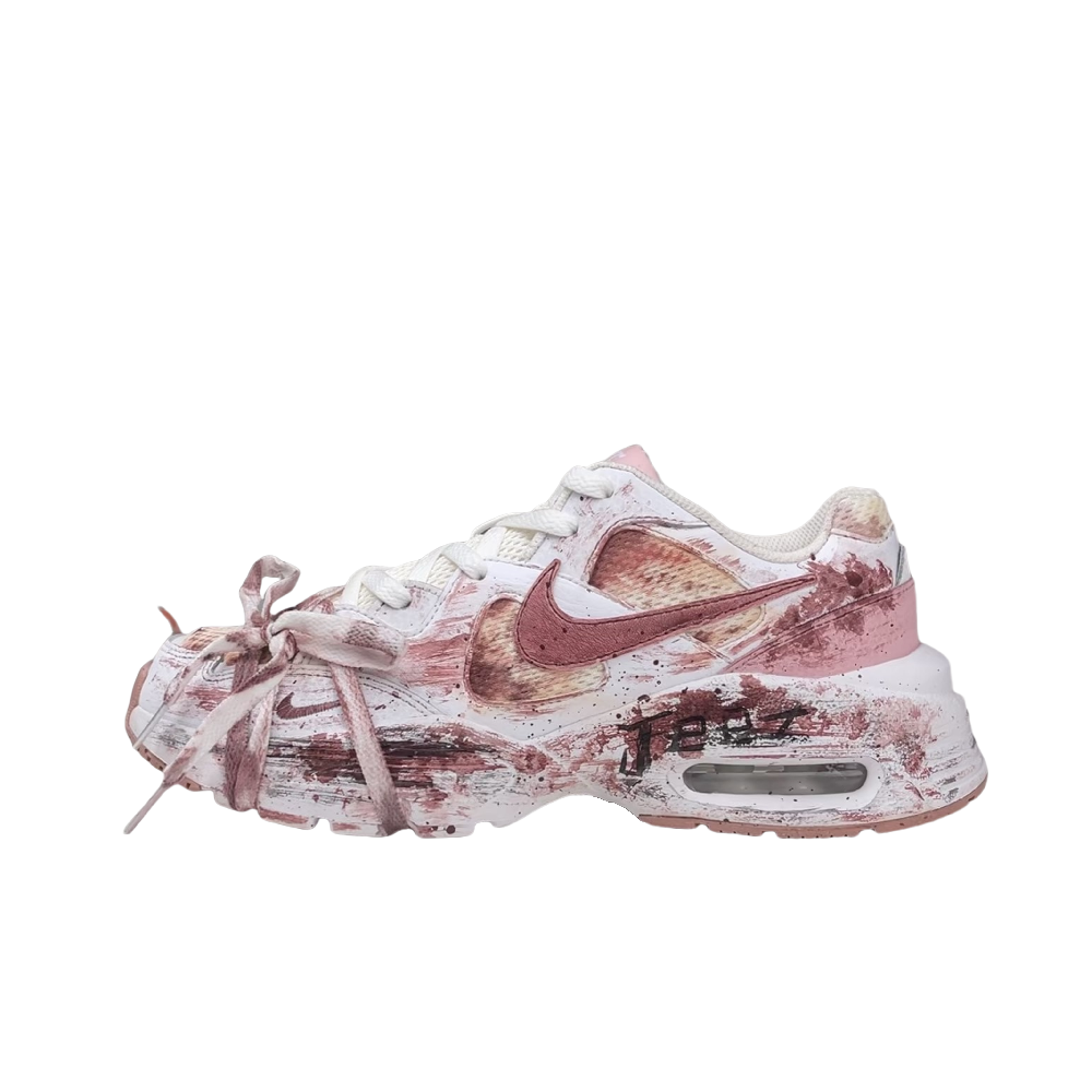 Nike Air Max Fusion Cushioned Wear-Resistant Breathable Low-Top Training Running Shoes Women's White Pink