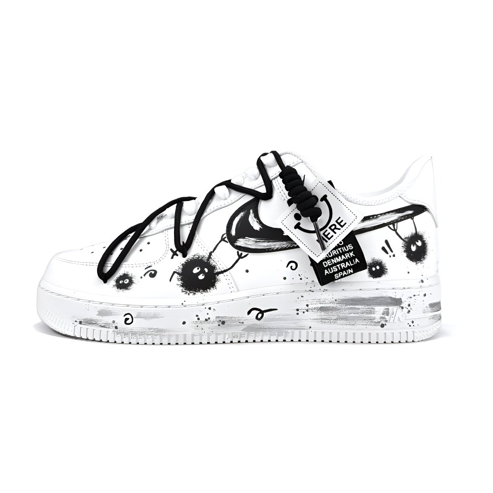 Nike Air Force 1 Air Force 1, Coal Ball Not Digging Coal Thermal Coverage Low Top Skateboard Shoes Unisex Black White