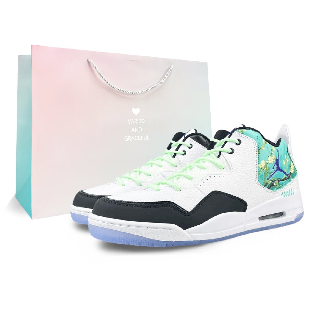 Jordan Courtside 23 Cushioning Anti-Slip And Wear-Resistant Mid-Top Vintage Basketball Shoes Unisex Spring Green