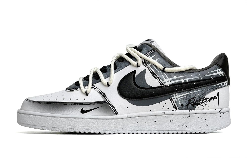 Nike Court Vision 1 Low-Top Skateboard Shoes Men's Black Gray
