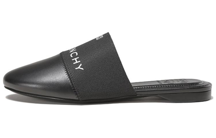 Givenchy Leather Patchwork Closed Toe Slippers Women's Black