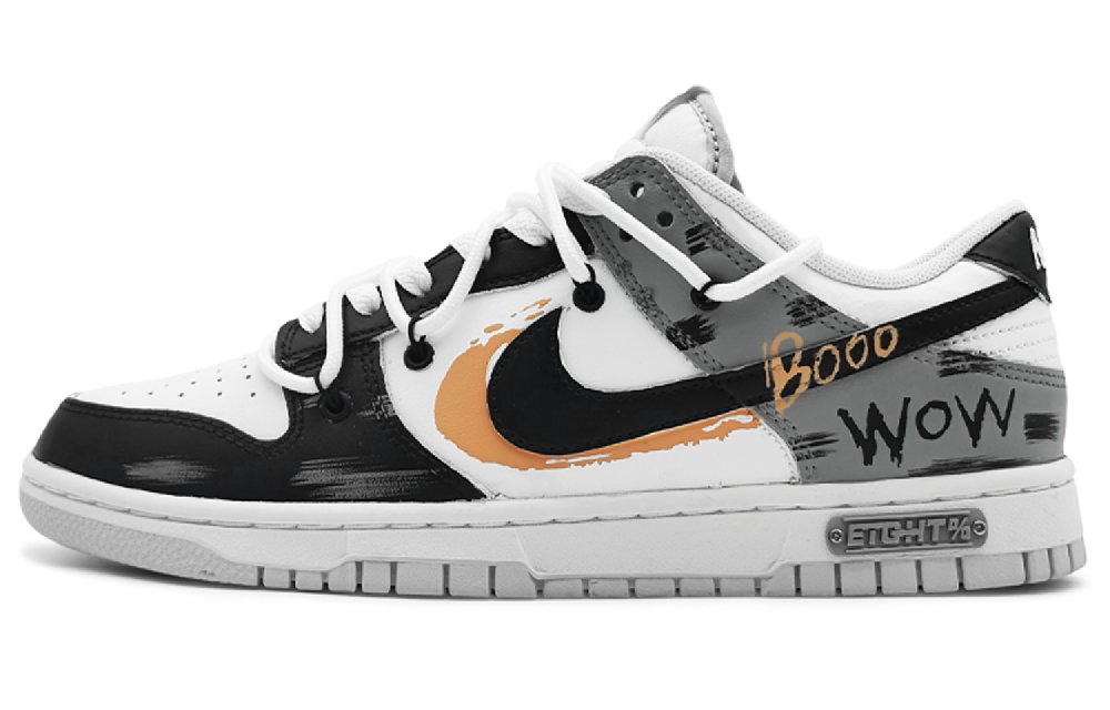 Nike Dunk 'Neutral Grey' Anti-Slip Wear-Resistant Low-Top Skateboard Shoes GS Gray Orange