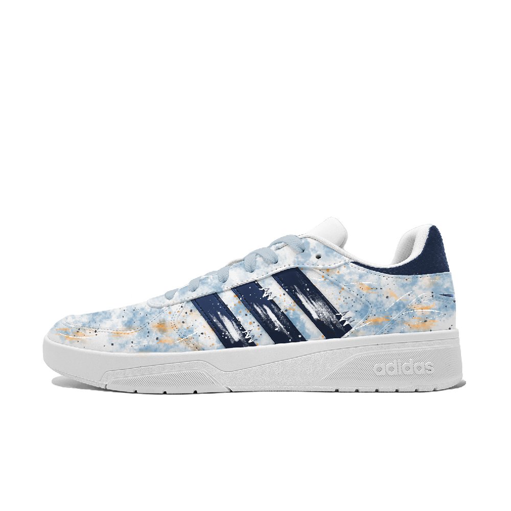 Adidas Neo Courtbeat Impression Starry Sky, Van Gogh Abrasion Resistant Low Top Skateboard Shoes Unisex Blue