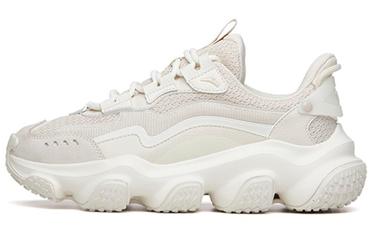 Anta Life Collection Continent White 2.0 Cushioning Wear-Resistant Low-Top Chunky Sneakers Women's Gray White