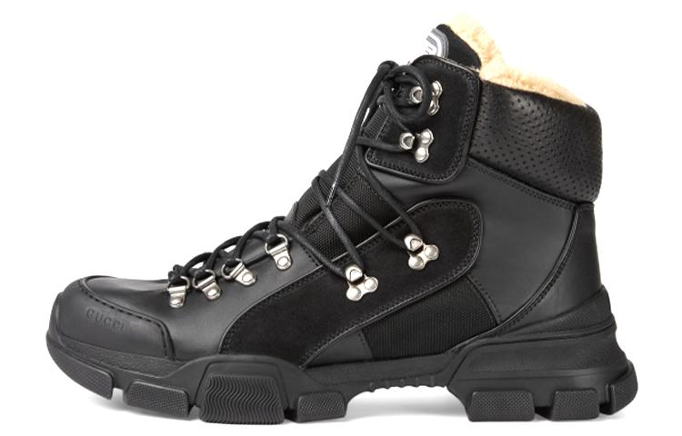 GUCCI Flashtrek Short Mid-Calf Outdoor Boots Men's Black