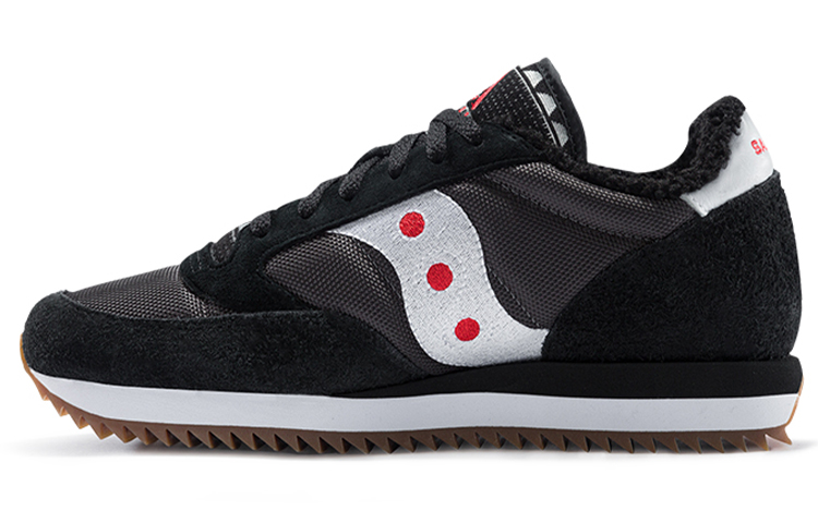 Saucony Jazz Original Running Shoes Men Low-Top Black White Red