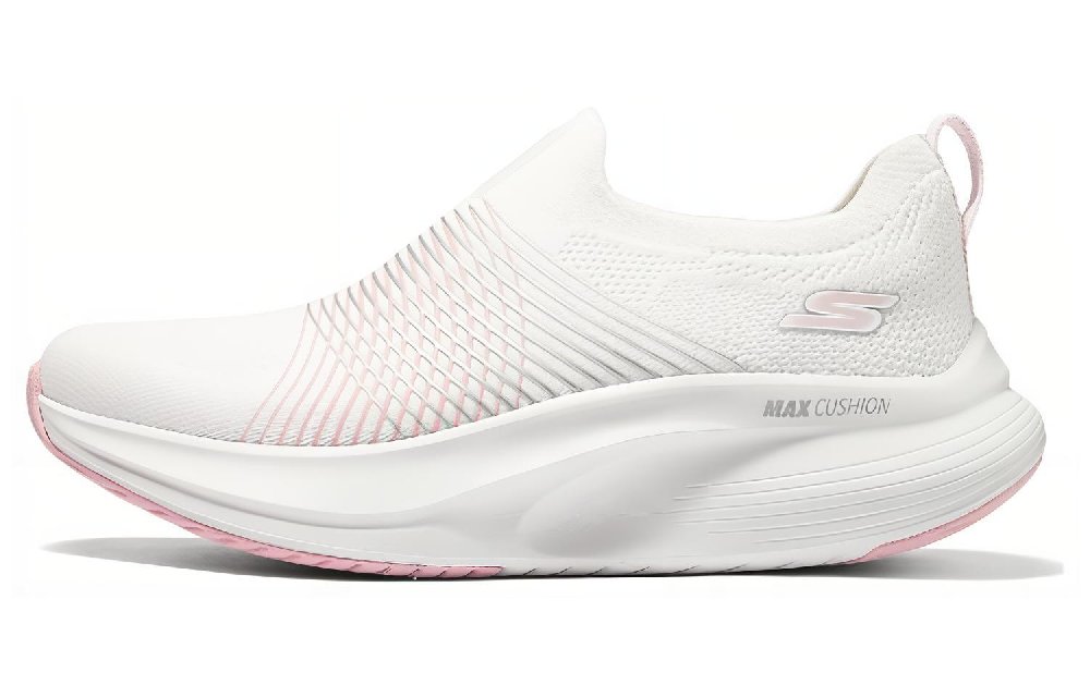 Skechers Anti-Slip And Wear-Resistant Rebound Low-Top Casual Shoes Women's White Pink