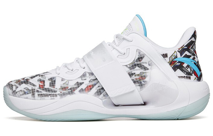 Anta Water Flower 4 Cushioning Support Low-Top Performance Basketball Shoes Men's White Blue