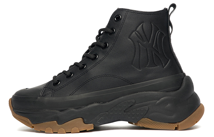 MLB Chunky High Cushioned Slip-Resistant Height Increasing High-Top Chunky Sneakers Unisex Black