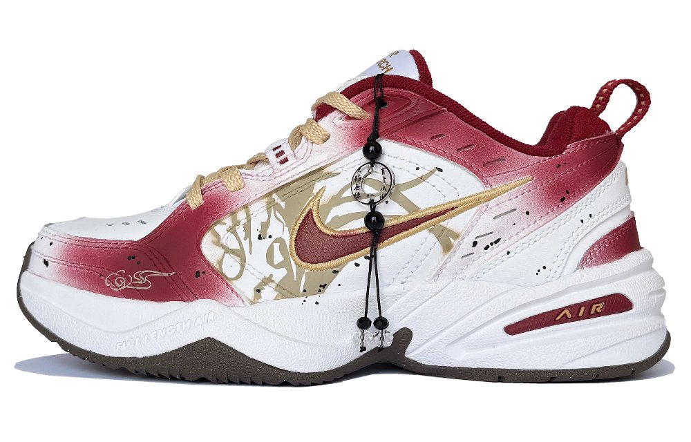 Nike Air Monarch 4 Yulan Latte Shock Absorbers Low Top Casual Shoes Unisex Burgundy