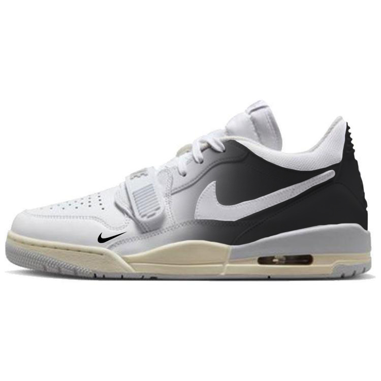 Jordan Legacy 312 Cushioned Slip-Resistant Breathable Low-Top Vintage Basketball Shoes Men's White Black